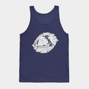 Vikings sailboat drawing Tank Top